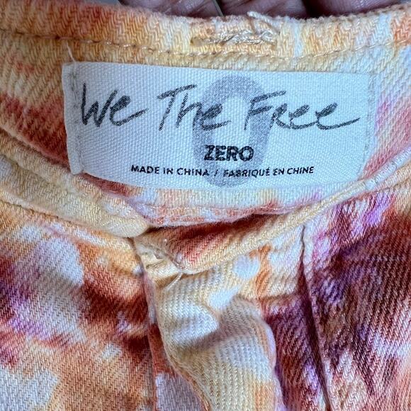 We The Free People Women's She's A Legend Bermuda Shorts 0 Tie Dye Raw Hem Boho - Picture 7 of 8